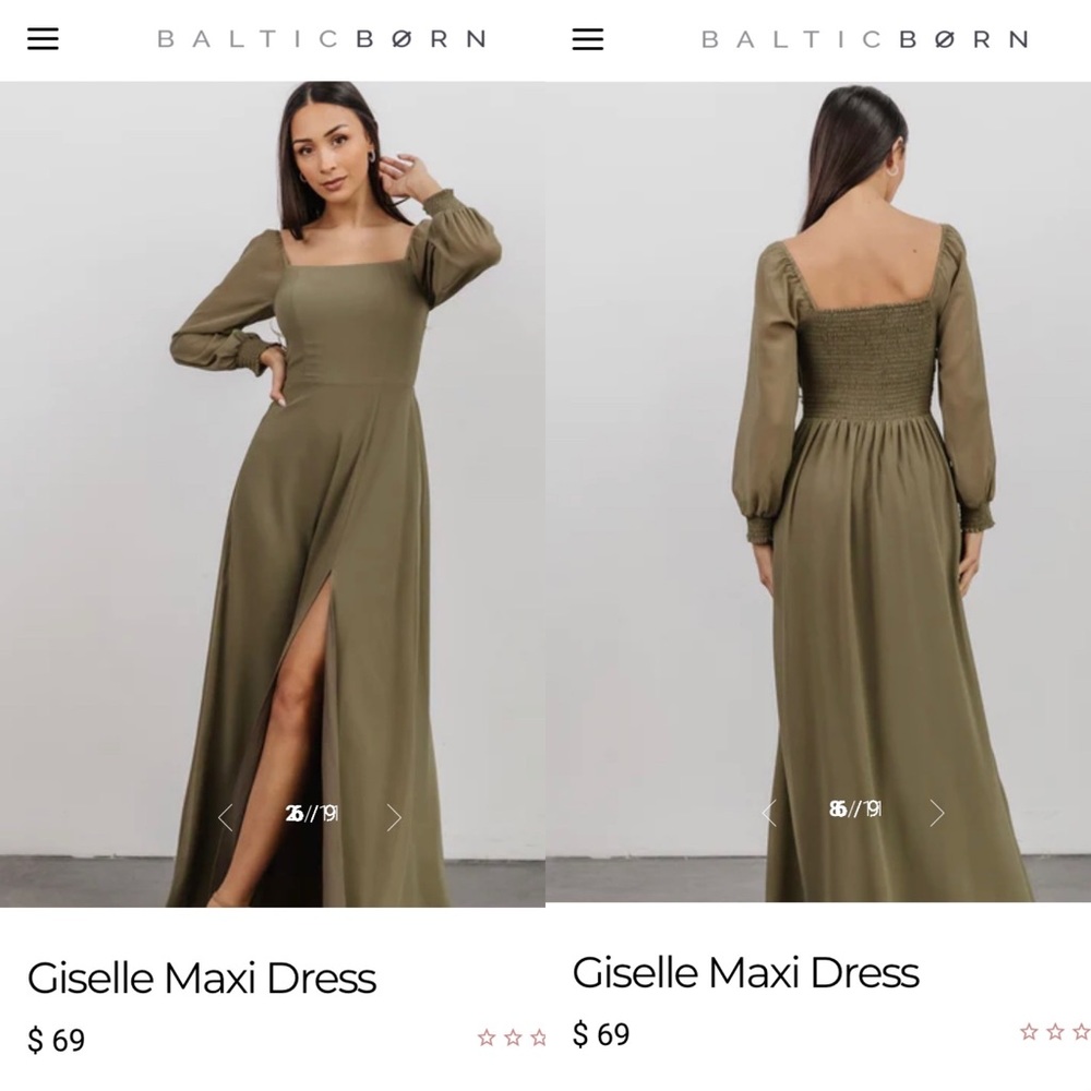 Giselle Dusty Olive Maxi Dress